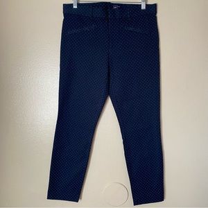 GAP Skinny Ankle Pindot Polka Dot White Casual Dress Pants